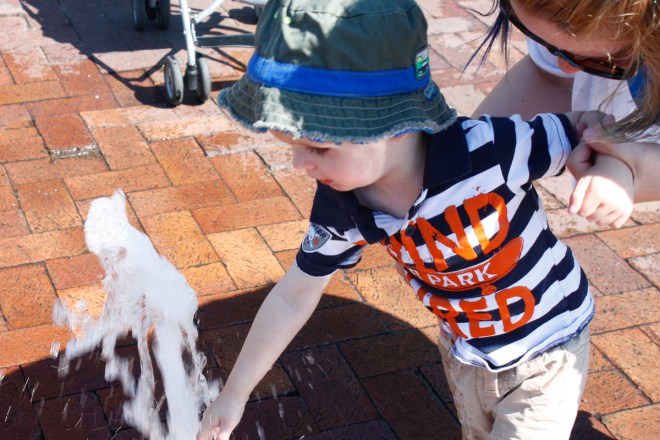 I'll just get a LITTLE wet, mom. Promise... 