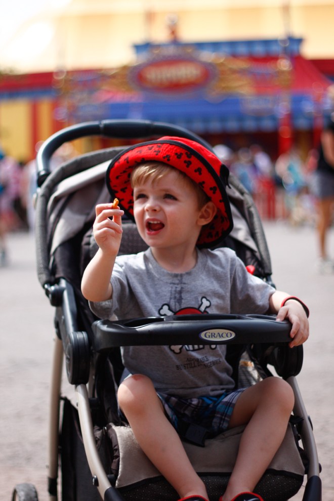 OK, snack secured. Let's roll!