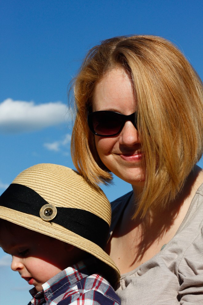 Here's Mommy with my alternate identity, Jimmy TWO HATS!