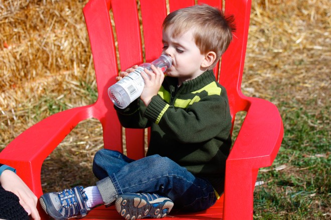Whew. All this apple picking makes a fella thirsty.