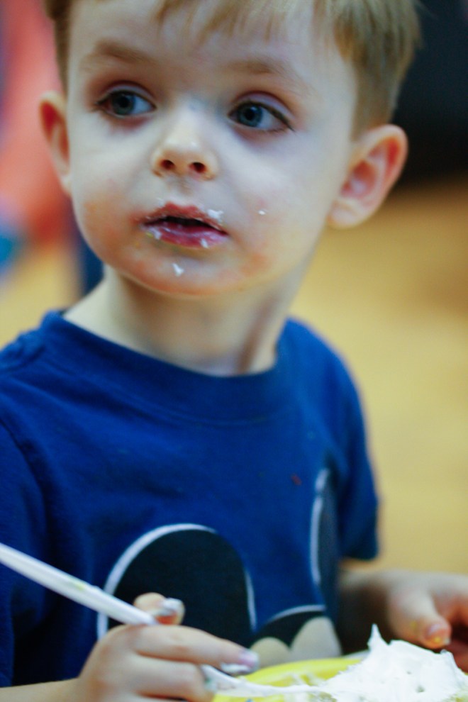 Stunned... by... cake. 