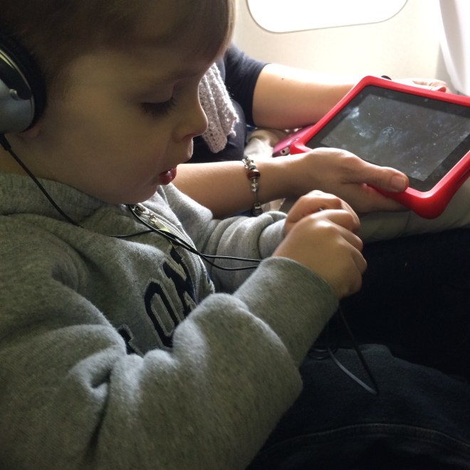 Just chillin, like I do on an airplane.