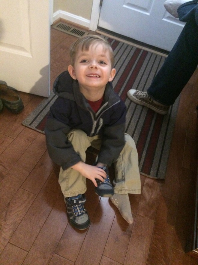 Who's got one shoe and is ready to GO GO GO?