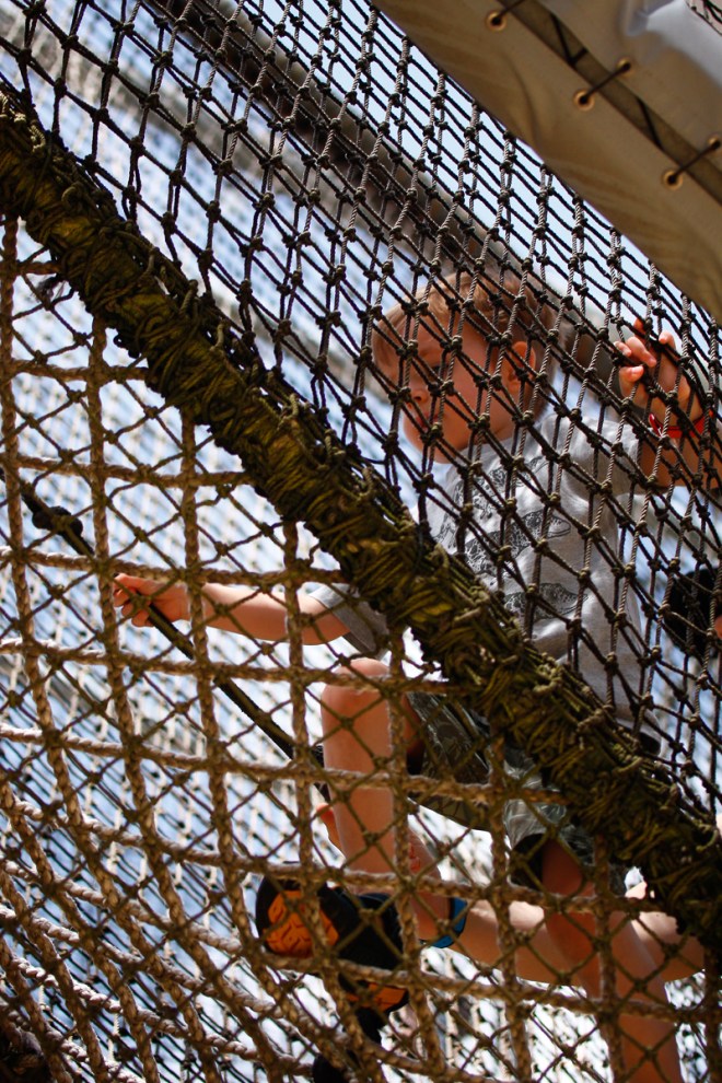 The brave adventurer ascends.