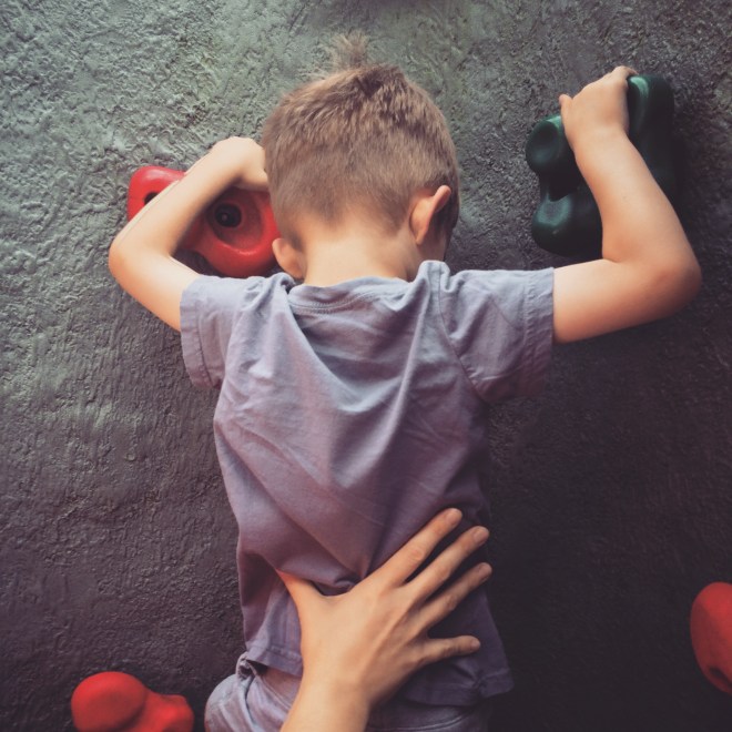 PROFESSIONAL rock climber! MOM... catch me. 