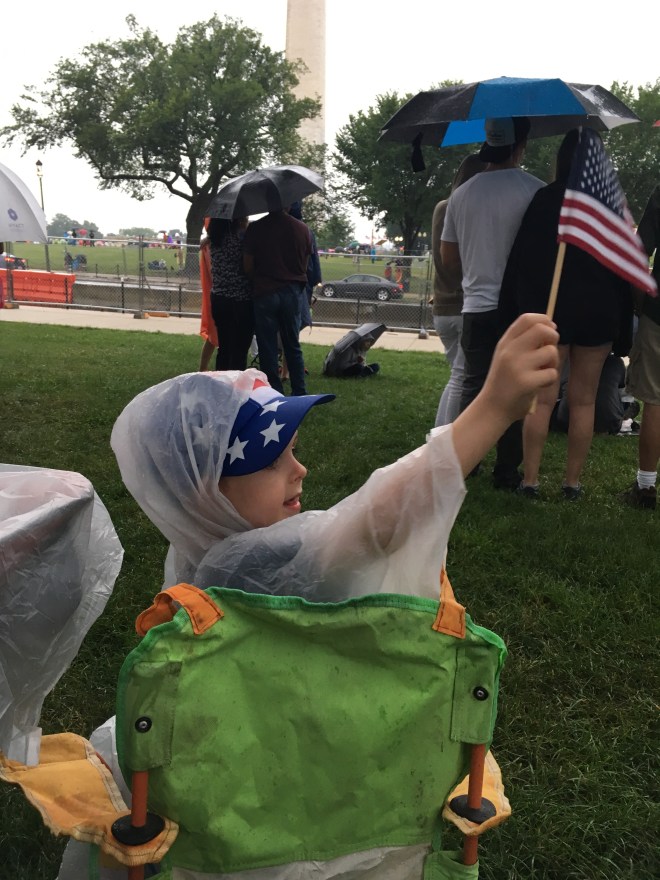 A little rain can't kill patriotism!
