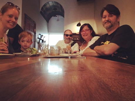 Birthday breakfast with Aunt Am, Mitch Waxman and Cat Penfold.