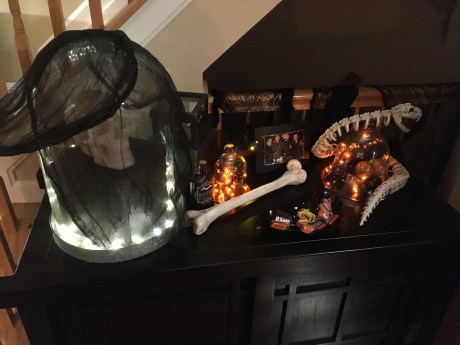 As you can see, Dad goes a little overboard on the sideboard.