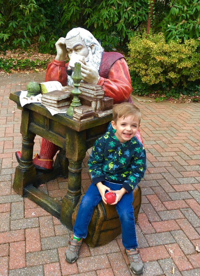 Santa must be cold. He's not moving.